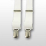 White Suspenders with Clip Ends