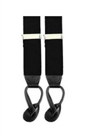 Black Suspenders with Leather Ends and Button Holes
