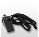DI Black Plastic Whistle with Cord
