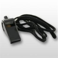 US Navy Whistle: Black Plastic with Lanyard