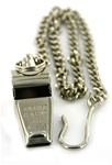 Nickel Plated Whistle & Chain