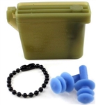 US Army Accessory: Ear Plugs - Large - includes Case with Chain