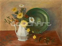 Nadine Robinson Spring Bouquet with Green Plate