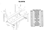 A breakdown list for the FP7K four post lift.