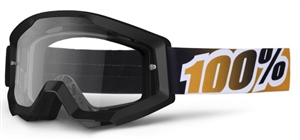 100% - Strata Clear Lens Goggle- Black/Mandarina