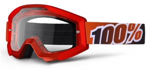 100% - Strata Clear Lens Goggle- Fire Red