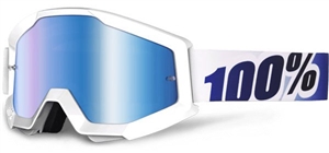 100% - Strata Mirror Lens Goggle- Ice Age w/ Mirror Blue Lens