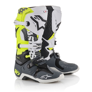 Alpinestars 2018 Tech 10 Angel Limited Edition Boots - Grey Hi-Vis Yellow