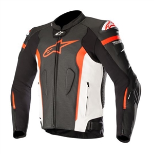 Alpinestars 2018 Missile Leather Jacket - Black/RedFluo