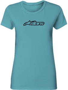 Alpinestars 2018 Womens Blaze Round Neck Tee - Tahiti Blue