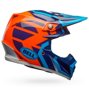 Bell 2018 MIPS Moto-9 Equipped Full Face Helmet - Gloss Blue/Orange District