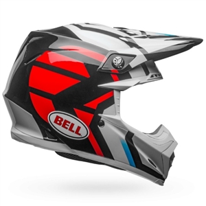 Bell 2018 MIPS Moto-9 Equipped Full Face Helmet - Gloss White/Black/Red District