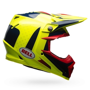 Bell 2017 Moto-9 Carbon Flex Vice Full Face Helmet - Blue/Yellow