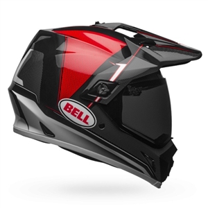 Bell 2017 MIPS MX-9 Adventure Equipped Full Face Helmet - Gloss Black/Red/White Berm