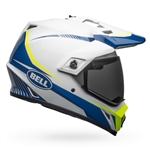 Bell 2017 MIPS MX-9 Adventure Equipped Full Face Helmet - Gloss White/Blue/Yellow Torch