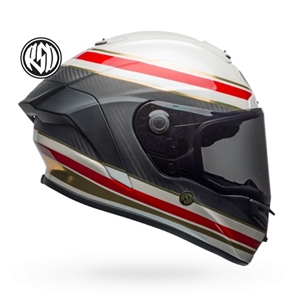 Bell 2017 Race Star Flex Full Face Helmet - RSD Gloss/Matte White/Red/Carbon Formula