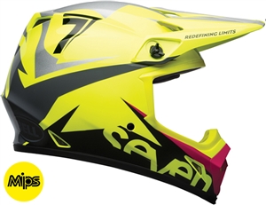 Bell 2018 MX-9 MIPS Seven Ignite Full Face Helmet - Gloss Flo-Yellow