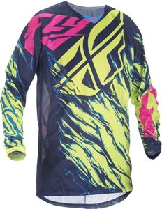 Fly Racing 2018 Kinetic Mesh Relapse Jersey - Hi-Vis/Pink/Blue