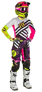 Fly Racing 2017 Womens Kinetic Racewear Combo Jersey Pant - Neon Pink/Hi-Vis