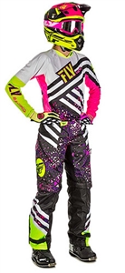 Fly Racing 2017 Womens Kinetic Over Boot Racewear Combo Jersey Pant - Neon Pink/Hi-Vis