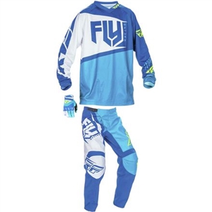 Fly Racing - 2017 Youth F-16 Combo- Blue/Hi-Vis