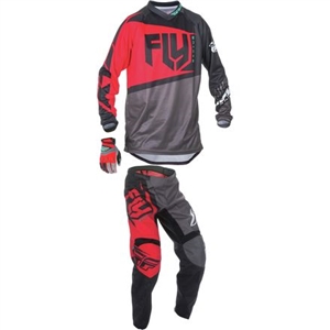 Fly Racing - 2017 Youth F-16 Combo- Red/Black/Grey