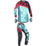 Fly Racing - 2017 Youth Kinetic Crux Combo- Teal/Red