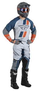 FLY RACING - EVOLUTION DST JERSEY, PANT COMBO Navy/Gray/Orange