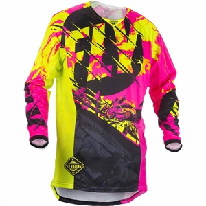 Fly Racing 2018 Kinetic Outlaw Jersey - Black/Neon Pink/Hi-Vis