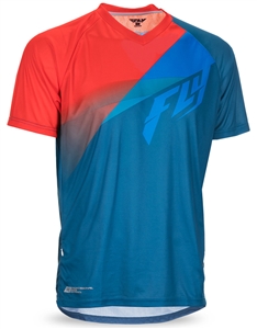 Fly Racing 2017 MTB Super D Jersey - Dark Teal/Cyan/Red