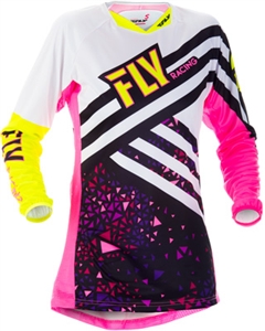 Fly Racing 2018 Womens Kinetic Overboot Jersey - Neon Pink/Hi-Vis