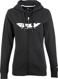 Fly Racing 2018 Womens Corp Zip Up Hoody - Black