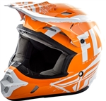 Fly Racing 2018 Youth Kinetic Burnish Full Face Helmet - Orange/White/Grey