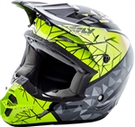 Fly Racing 2018 Youth Kinetic Crux Full Face Helmet - Black/Grey/Hi-Vis