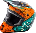 Fly Racing 2018 Youth Kinetic Crux Full Face Helmet - Teal/Orange/Black