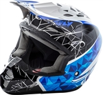 Fly Racing 2018 Youth Kinetic Crux Full Face Helmet - White/Black/Blue