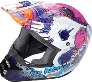 Fly Racing 2018 Youth Kinetic Invazion Full Face Helmet - Pink