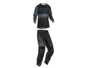 FLY Racing 2018 Youth Kinetic Mesh Combo Jersey Pant - Black/Grey