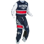 FLY Racing 2018 Youth Kinetic Mesh Combo Jersey Pant - Navy/White/Red