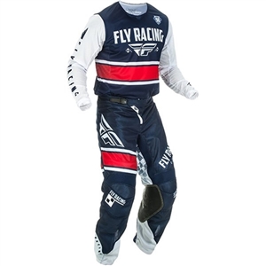 FLY Racing 2018 Youth Kinetic Mesh Combo Jersey Pant - Navy/White/Red