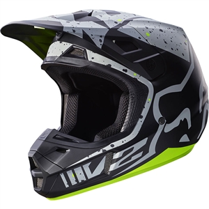 Fox Racing 2017 V2 Nirv Full Face Helmet - Grey/Yellow