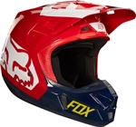 Fox Racing 2017 V2 Preme Full Face Helmet - Navy/Red