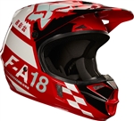 Fox Racing 2017 Youth V1 Sayak Full Face Helmet - Red