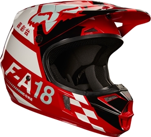 Fox Racing 2017 Youth V1 Sayak Full Face Helmet - Red