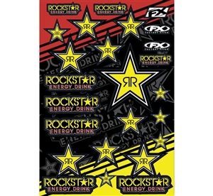 Factory Effex 2018 Rockstar Gold Reflective Sponsor Sticker Kits