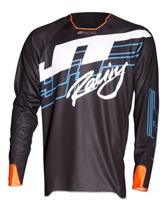 JT Racing 2018 Hyperlite Shuffle Jersey - Black/Cyan/Flo Orange