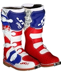 JT Racing 2018 Podium Boots - White/Red/Blue