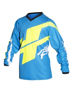 JT Racing 2018 Youth Flex Hi-Lo Jersey - Cyan/Neon Yellow