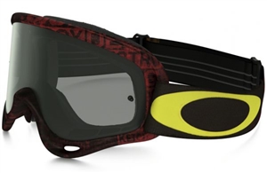 Oakley 2017 O-Frame MX Goggle - Distressed Tagline Red/Yellow W/Grey Lens