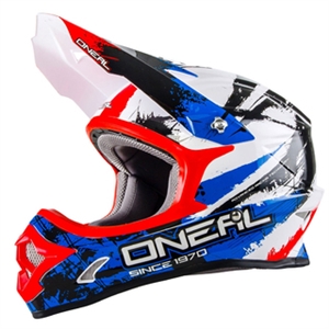 Oneal 2017 3 Series Shocker Full Face Helmet - Black/Red/Blue